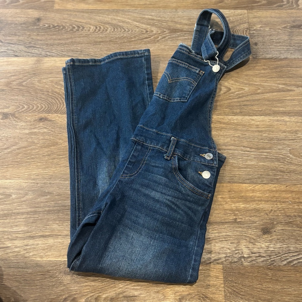 Levi’s Shoe Cut Overalls Girls Sz 12 Regular Denim Classic Adjustable Strap Bib